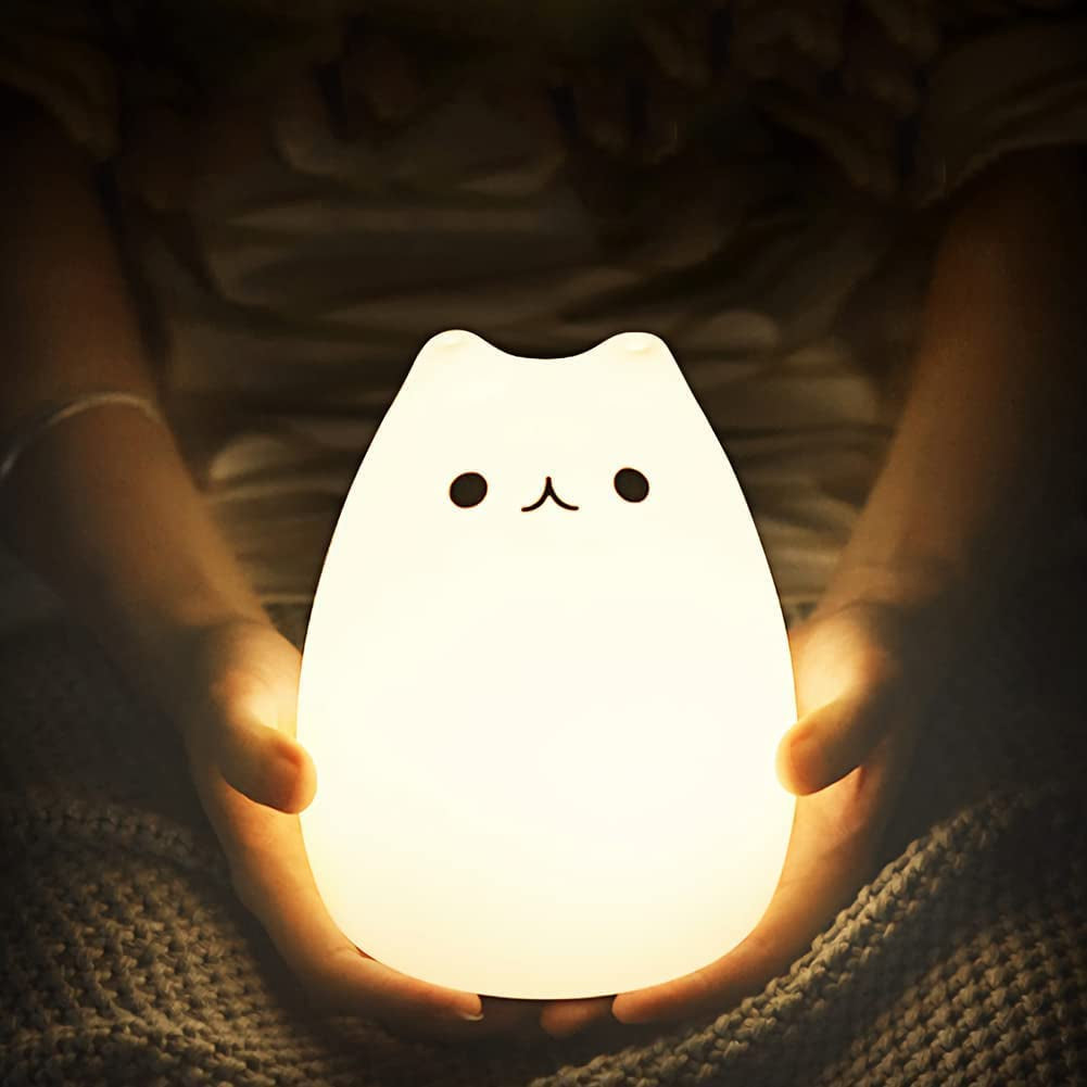 Remote Control Silicone Kitty Night Light for Kids